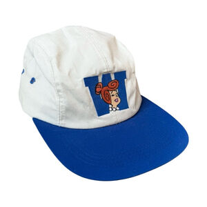 Vintage 90s The Flintstones Wilma Bedrock University Strapback Cap Hat
